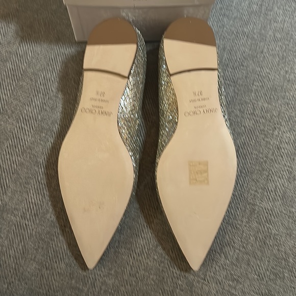 Jimmy Choo Alina Flats sparkle silver new defect box - Picture 4 of 5